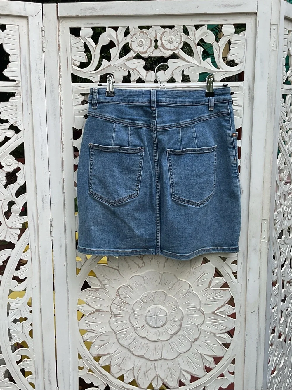 Free People CRVY Denim Skirt